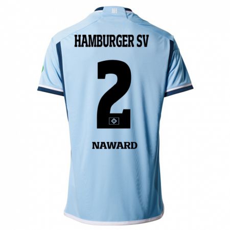 Kandiny Homme Maillot Lela-Celin Naward #2 Bleu Tenues Extérieur 2023/24 T-Shirt
