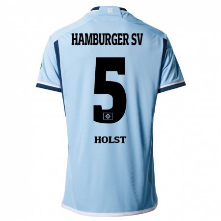 Kandiny Homme Maillot Evelyn Holst #5 Bleu Tenues Extérieur 2023/24 T-Shirt