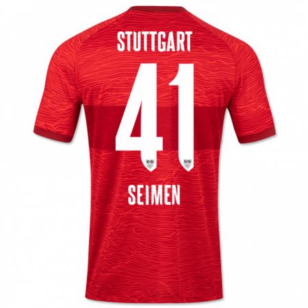 Kandiny Homme Maillot Dennis Seimen #41 Rouge Tenues Extérieur 2023/24 T-Shirt