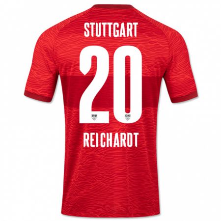Kandiny Homme Maillot Leon Reichardt #20 Rouge Tenues Extérieur 2023/24 T-Shirt