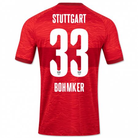Kandiny Homme Maillot Finn Böhmker #33 Rouge Tenues Extérieur 2023/24 T-Shirt