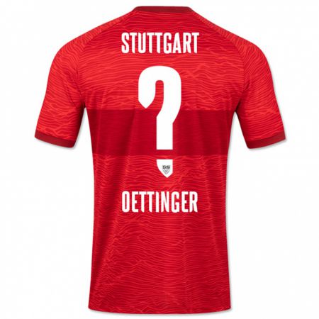 Kandiny Homme Maillot Jannik Oettinger #0 Rouge Tenues Extérieur 2023/24 T-Shirt