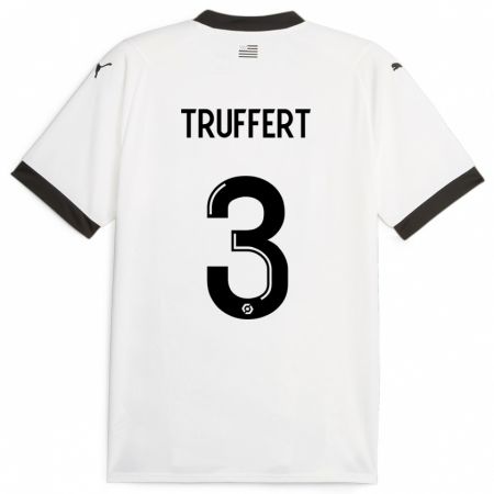 Kandiny Homme Maillot Adrien Truffert #3 Blanc Tenues Extérieur 2023/24 T-Shirt