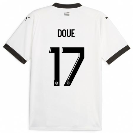 Kandiny Homme Maillot Guéla Doué #17 Blanc Tenues Extérieur 2023/24 T-Shirt