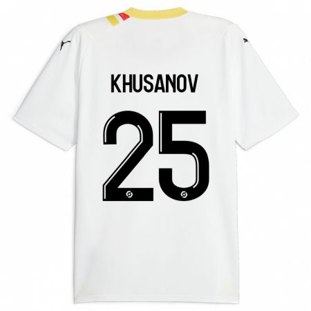 Kandiny Homme Maillot Abdukodir Khusanov #25 Noir Tenues Extérieur 2023/24 T-Shirt