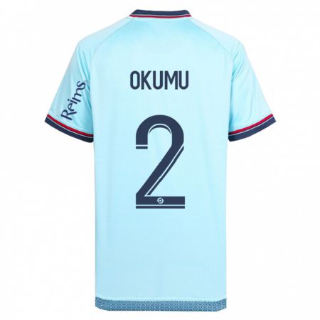 Kandiny Homme Maillot Joseph Okumu #2 Bleu Ciel Tenues Extérieur 2023/24 T-Shirt