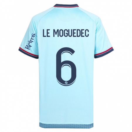 Kandiny Homme Maillot Anaële Le Moguédec #6 Bleu Ciel Tenues Extérieur 2023/24 T-Shirt