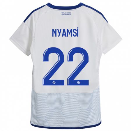 Kandiny Homme Maillot Gerzino Nyamsi #22 Blanc Tenues Extérieur 2023/24 T-Shirt