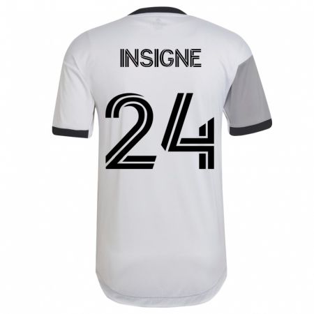 Kandiny Homme Maillot Lorenzo Insigne #24 Blanc Tenues Extérieur 2023/24 T-Shirt