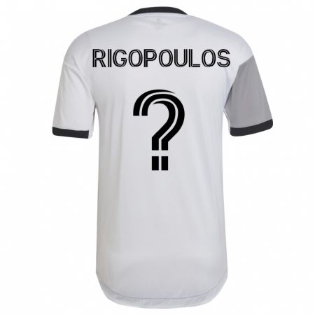 Kandiny Homme Maillot Theo Rigopoulos #0 Blanc Tenues Extérieur 2023/24 T-Shirt