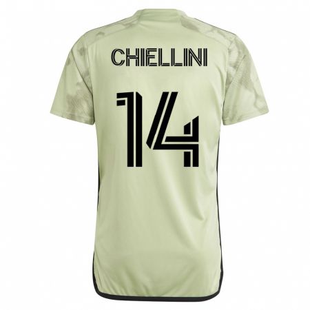 Kandiny Homme Maillot Giorgio Chiellini #14 Vert Tenues Extérieur 2023/24 T-Shirt