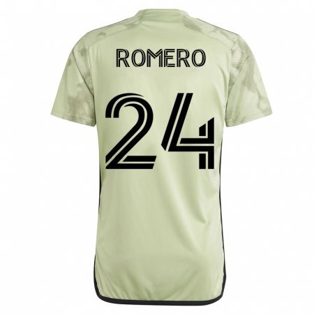 Kandiny Homme Maillot Javen Romero #24 Vert Tenues Extérieur 2023/24 T-Shirt