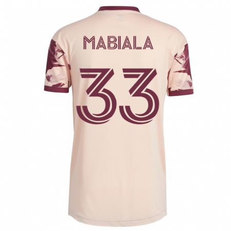 Kandiny Homme Maillot Larrys Mabiala #33 Blanc Cassé Tenues Extérieur 2023/24 T-Shirt