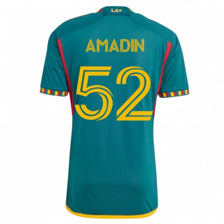 Kandiny Homme Maillot Elijah Amadin #52 Vert Tenues Extérieur 2023/24 T-Shirt