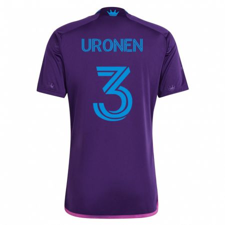 Kandiny Homme Maillot Jere Uronen #3 Violet Tenues Extérieur 2023/24 T-Shirt