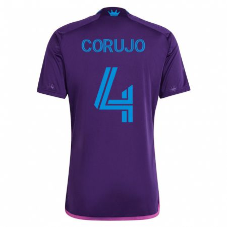 Kandiny Homme Maillot Guzmán Corujo #4 Violet Tenues Extérieur 2023/24 T-Shirt