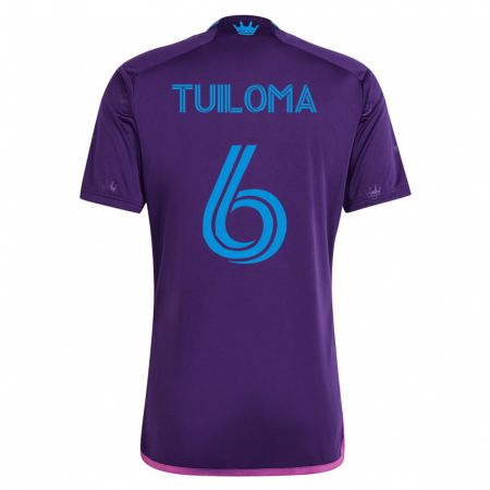 Kandiny Homme Maillot Bill Tuiloma #6 Violet Tenues Extérieur 2023/24 T-Shirt