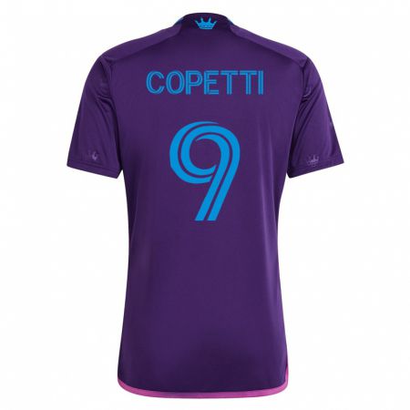 Kandiny Homme Maillot Enzo Copetti #9 Violet Tenues Extérieur 2023/24 T-Shirt