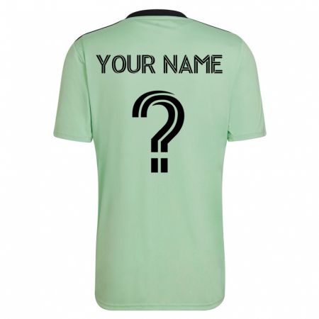 Kandiny Homme Maillot Votre Nom #0 Vert Clair Tenues Extérieur 2023/24 T-Shirt
