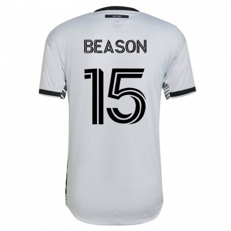 Kandiny Homme Maillot Tanner Beason #15 Blanc Tenues Extérieur 2023/24 T-Shirt