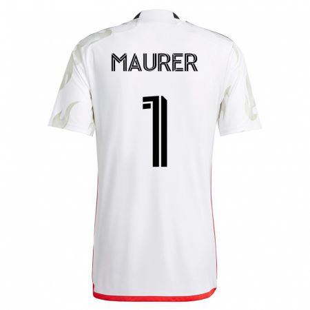 Kandiny Homme Maillot Jimmy Maurer #1 Blanc Tenues Extérieur 2023/24 T-Shirt