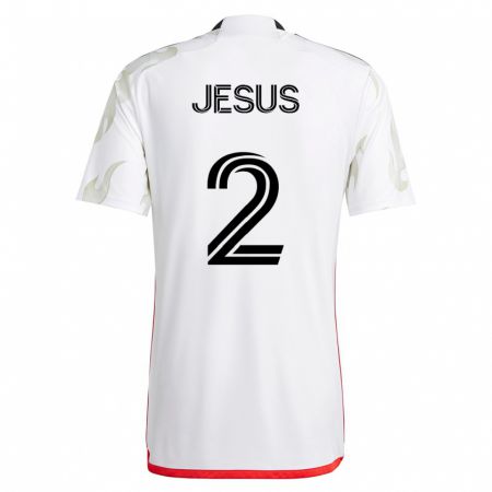 Kandiny Homme Maillot Geovane Jesus #2 Blanc Tenues Extérieur 2023/24 T-Shirt
