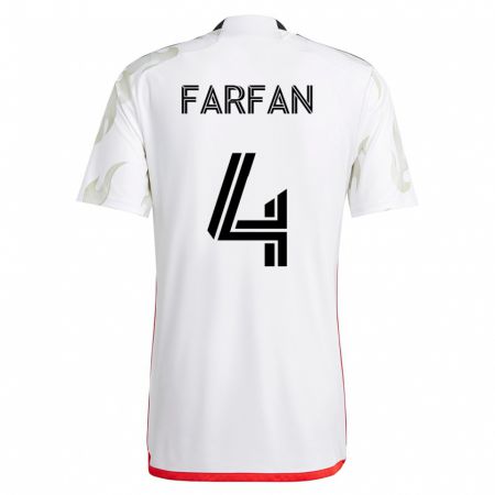 Kandiny Homme Maillot Marco Farfán #4 Blanc Tenues Extérieur 2023/24 T-Shirt