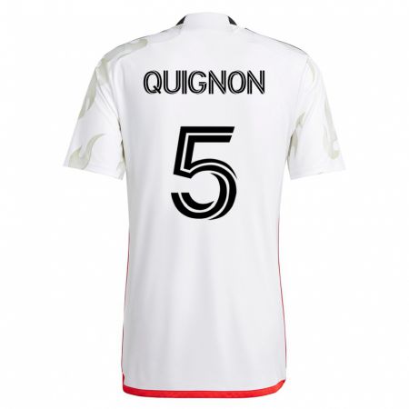 Kandiny Homme Maillot Facundo Quignón #5 Blanc Tenues Extérieur 2023/24 T-Shirt