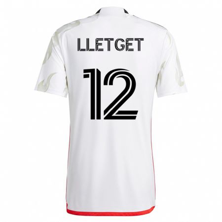 Kandiny Homme Maillot Sebastian Lletget #12 Blanc Tenues Extérieur 2023/24 T-Shirt