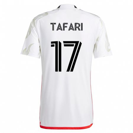 Kandiny Homme Maillot Nkosi Tafari #17 Blanc Tenues Extérieur 2023/24 T-Shirt