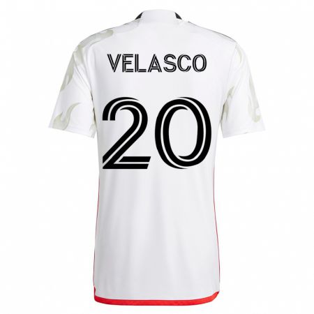 Kandiny Homme Maillot Alan Velasco #20 Blanc Tenues Extérieur 2023/24 T-Shirt