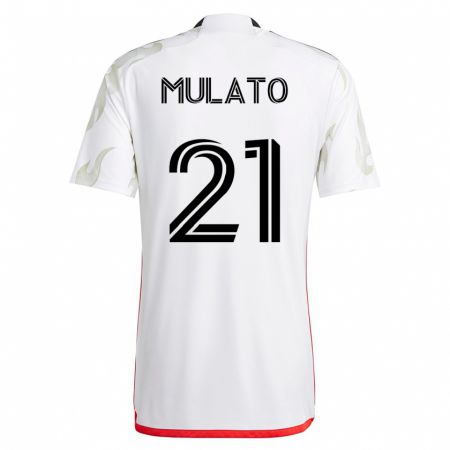 Kandiny Homme Maillot José Mulato #21 Blanc Tenues Extérieur 2023/24 T-Shirt