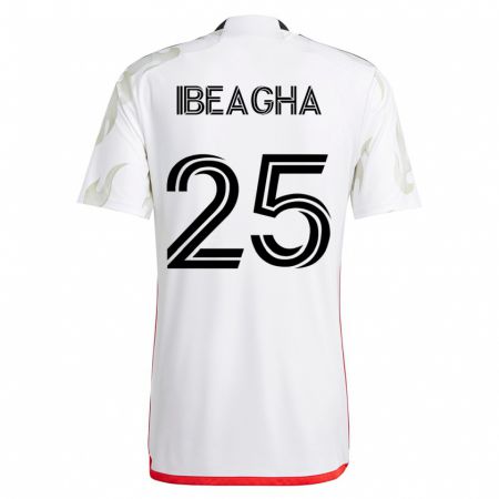 Kandiny Homme Maillot Sebastien Ibeagha #25 Blanc Tenues Extérieur 2023/24 T-Shirt