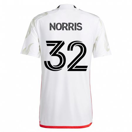Kandiny Homme Maillot Nolan Norris #32 Blanc Tenues Extérieur 2023/24 T-Shirt