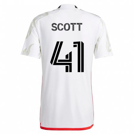 Kandiny Homme Maillot Tarik Scott #41 Blanc Tenues Extérieur 2023/24 T-Shirt