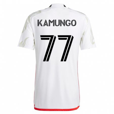 Kandiny Homme Maillot Bernard Kamungo #77 Blanc Tenues Extérieur 2023/24 T-Shirt