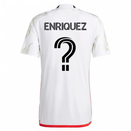 Kandiny Homme Maillot Fabian Enriquez #0 Blanc Tenues Extérieur 2023/24 T-Shirt