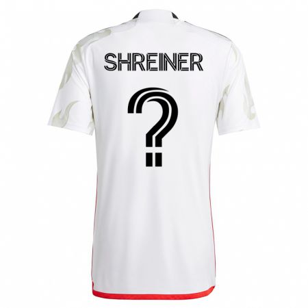 Kandiny Homme Maillot Luke Shreiner #0 Blanc Tenues Extérieur 2023/24 T-Shirt