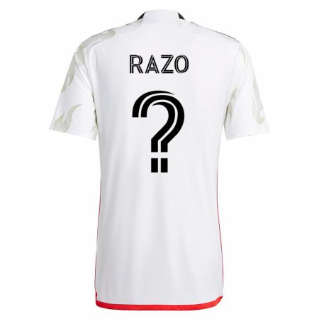 Kandiny Homme Maillot Edgar Razo #0 Blanc Tenues Extérieur 2023/24 T-Shirt