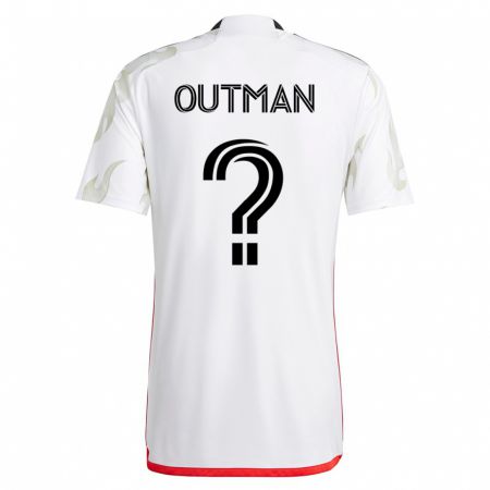 Kandiny Homme Maillot Bryce Outman #0 Blanc Tenues Extérieur 2023/24 T-Shirt