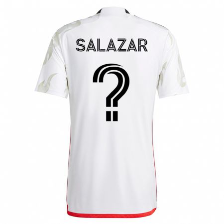 Kandiny Homme Maillot Jared Salazar #0 Blanc Tenues Extérieur 2023/24 T-Shirt