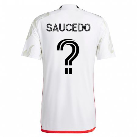 Kandiny Homme Maillot Andre Saucedo #0 Blanc Tenues Extérieur 2023/24 T-Shirt