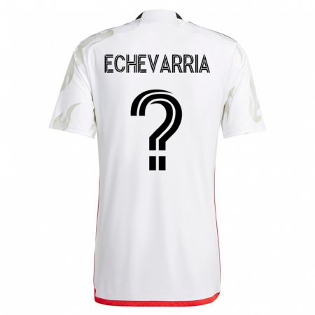 Kandiny Homme Maillot Diego Echevarria #0 Blanc Tenues Extérieur 2023/24 T-Shirt