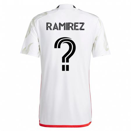 Kandiny Homme Maillot Anthony Ramirez #0 Blanc Tenues Extérieur 2023/24 T-Shirt