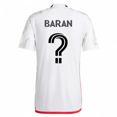Kandiny Homme Maillot Daniel Baran #0 Blanc Tenues Extérieur 2023/24 T-Shirt