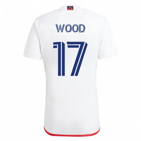 Kandiny Homme Maillot Bobby Wood #17 Blanc Rouge Tenues Extérieur 2023/24 T-Shirt