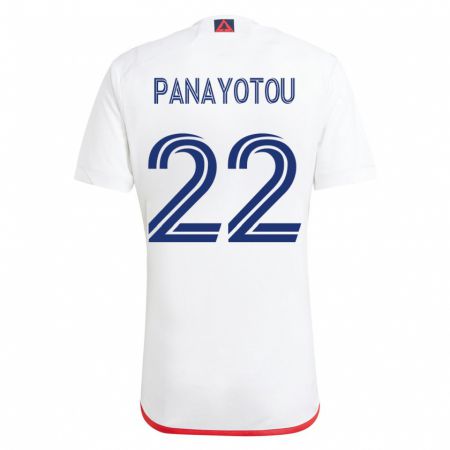 Kandiny Homme Maillot Jack Panayotou #22 Blanc Rouge Tenues Extérieur 2023/24 T-Shirt