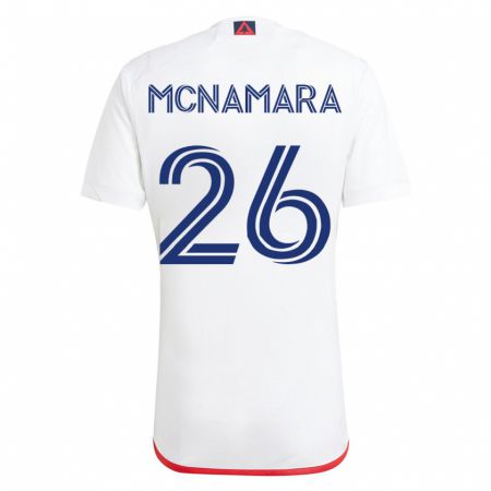 Kandiny Homme Maillot Tommy Mcnamara #26 Blanc Rouge Tenues Extérieur 2023/24 T-Shirt