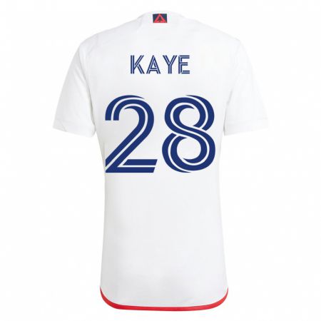 Kandiny Homme Maillot Mark-Anthony Kaye #28 Blanc Rouge Tenues Extérieur 2023/24 T-Shirt