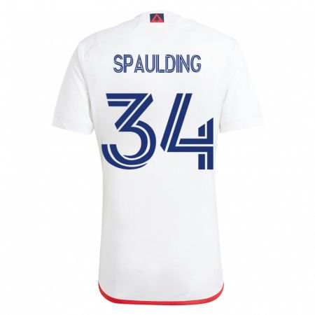 Kandiny Homme Maillot Ryan Spaulding #34 Blanc Rouge Tenues Extérieur 2023/24 T-Shirt